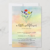 Een beetje Wildflower Waterverf Baby shower Kaart (Voorkant)