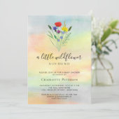 Een beetje Wildflower Waterverf Baby shower Kaart (Staand voorkant)
