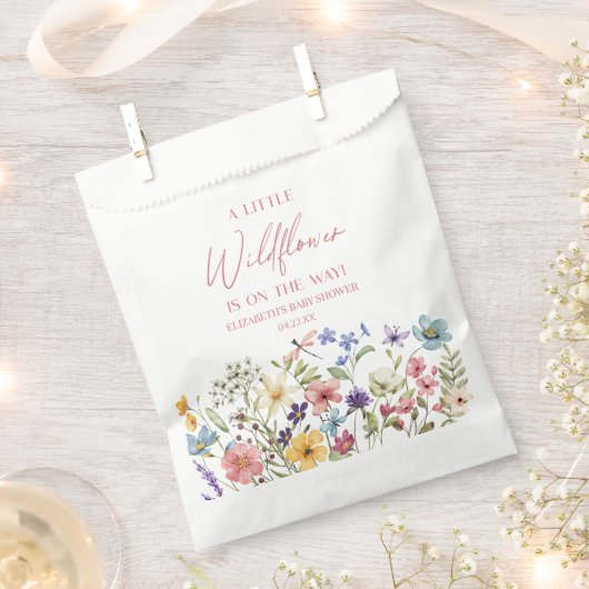 Een beetje Wildflower Wilde Bloem Bloemen Baby sho Bedankzakje (Geknipt)