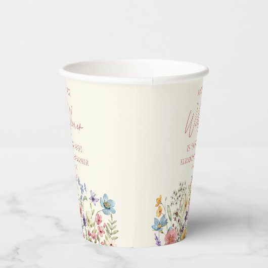 Een beetje Wildflower Wilde Bloem Bloemen Baby sho Papieren Bekers (Rechts)