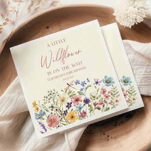 Een beetje Wildflower Wilde Bloem Bloemen Baby sho Servet