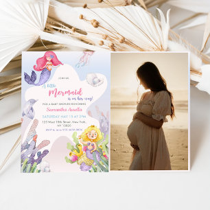 Een beetje Zeemeermin Baby shower Zeemeermin Party Kaart