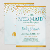 Een beetje zeemeermin is onderweg Baby shower Kaart (Voorkant / Achterkant)