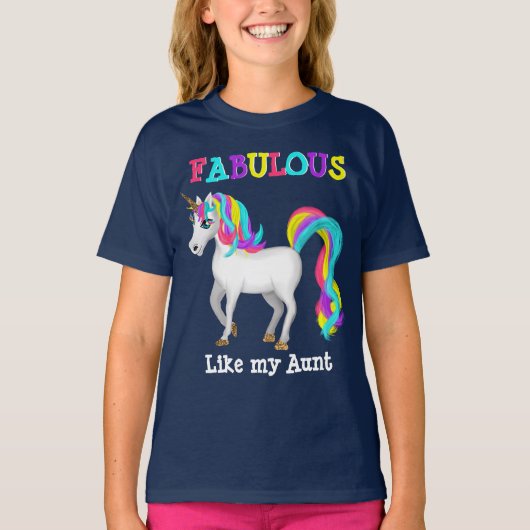 Een beetje zoals mijn tante Magical Unicorn T-shirt (Voorkant)