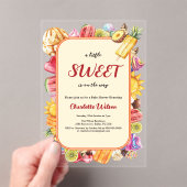 Een beetje zoet is op de weg Ice Cream Baby shower Acryl Uitnodigingen (Insitu (Draagbaar))