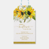 Een beetje zonnebloem baby shower cadeaulabel (Voorkant)