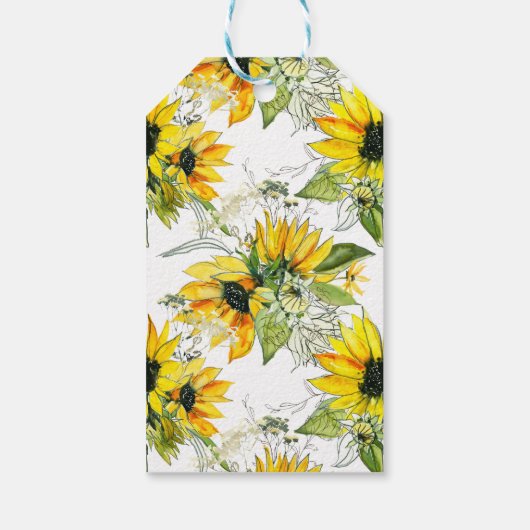 Een beetje zonnebloem baby shower cadeaulabel (Achterkant)