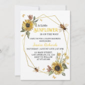 Een beetje zonnebloem Baby shower uitnodiging (Voorkant)