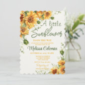 Een beetje zonnebloem is op weg naar het Baby show Kaart (Staand voorkant)