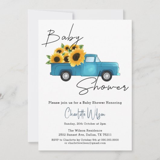 Een beetje zonnebloem is op weg naar het Baby show Kaart (Voorkant)