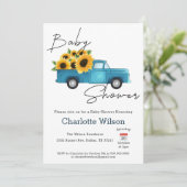 Een beetje zonnebloem is op weg naar het Baby show Kaart (Staand voorkant)