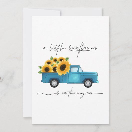 Een beetje zonnebloem is op weg naar het Baby show Kaart (Achterkant)