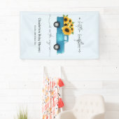 Een beetje zonnebloem is op weg naar het Baby show Spandoek (Insitu)