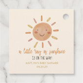 Een beetje zonnegeel Baby shower Bedankjes Labels (Achterkant)