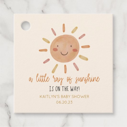Een beetje zonnegeel Baby shower Bedankjes Labels (Voorkant)