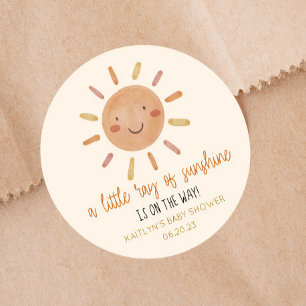 Een beetje zonnegeel Baby shower Ronde Sticker
