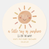 Een beetje zonnegeel Baby shower Ronde Sticker (Voorkant)
