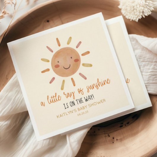 Een beetje zonnegeel Baby shower Servet