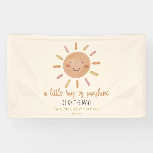 Een beetje zonnegeel Baby shower Spandoek (Horizontaal)