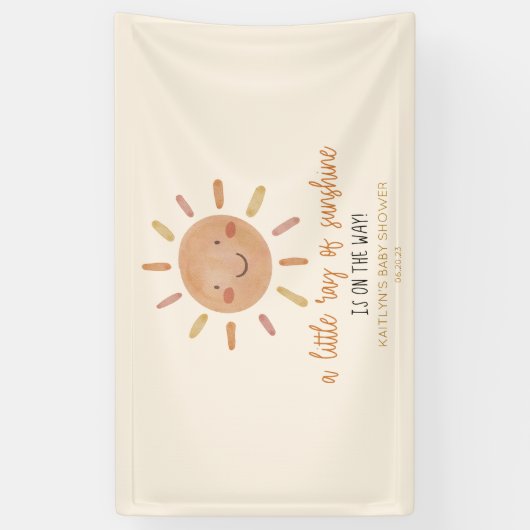 Een beetje zonnegeel Baby shower Spandoek (Verticaal)