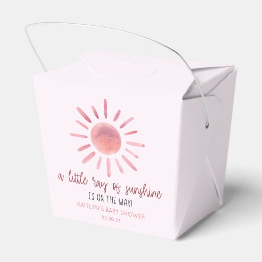 Een beetje zonneroze zonneroze Baby shower Bedankdoosjes (Achterkant)