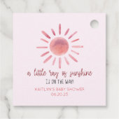 Een beetje zonneroze zonneroze Baby shower Bedankjes Labels (Achterkant)