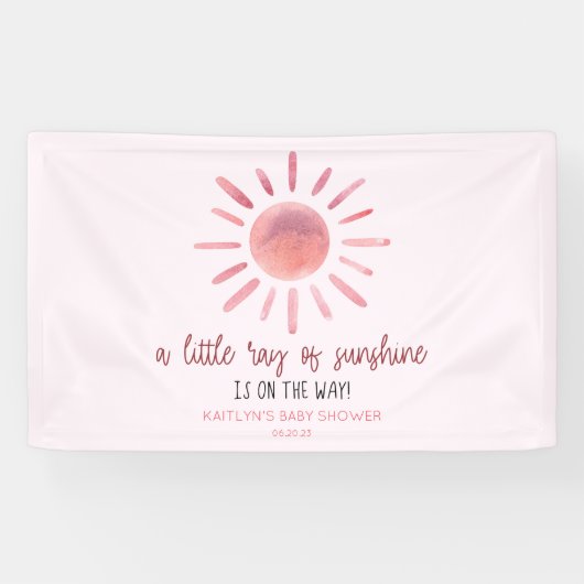 Een beetje zonneroze zonneroze Baby shower Spandoek (Horizontaal)