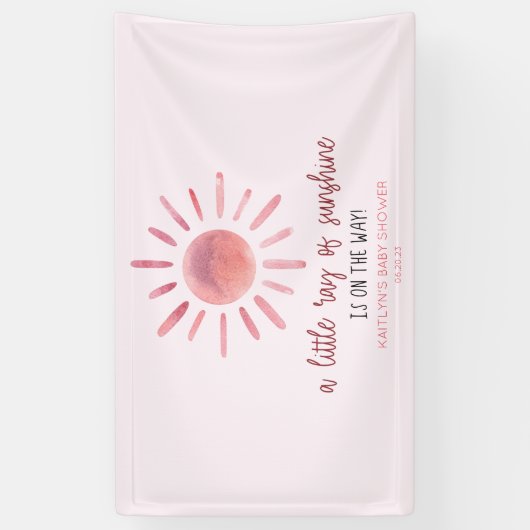 Een beetje zonneroze zonneroze Baby shower Spandoek (Verticaal)