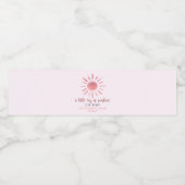 Een beetje zonneroze zonneroze Baby shower Waterfles Etiket (Enkel label)