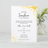 Een beetje zonneschijn jongen Baby shower uitnodig Kaart (Staand voorkant)