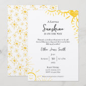 Een beetje zonneschijn jongen Baby shower uitnodig Kaart (Voorkant / Achterkant)