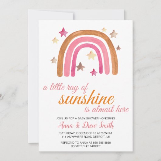 Een beetje zonnestraal Baby shower Kaart (Voorkant)