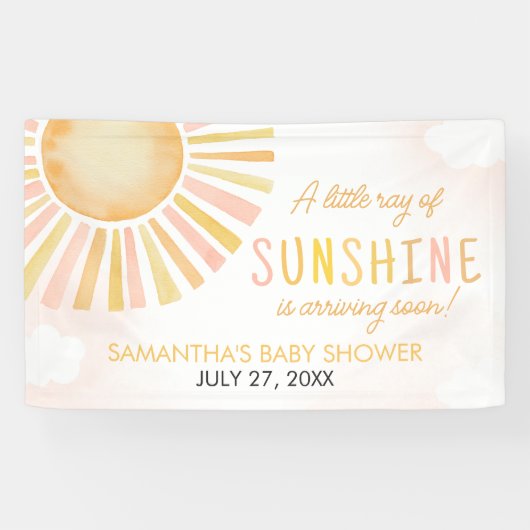 Een beetje zonnestraal Baby shower Spandoek (Horizontaal)