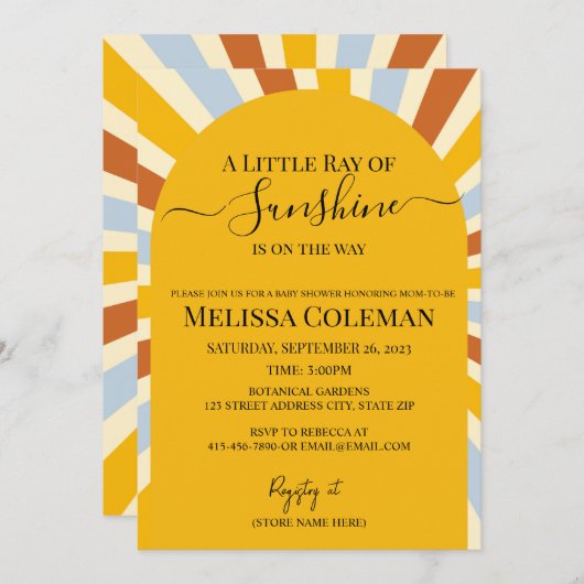 Een beetje zonnestraal is onderweg kaart (Voorkant / Achterkant)