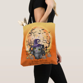 EEN BEETJE ZWART KAT MET ALLE HALLOEEN TOTE BAG