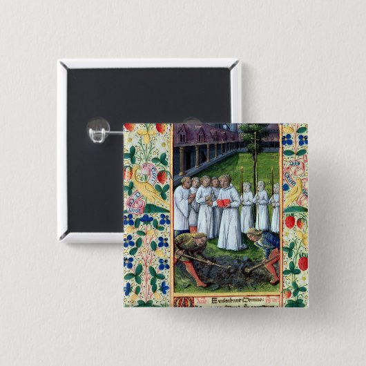 Een begrafenis vierkante button 5,1 cm (Voorkant /achterkant)