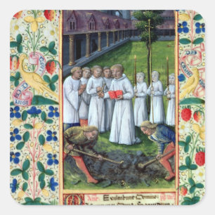 Een begrafenis vierkante sticker