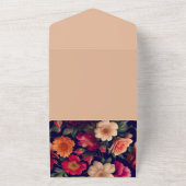 Een behang met een bloemmotief all in one uitnodiging (Buitenkant)