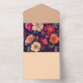 Een behang met een bloemmotief all in one uitnodiging (Binnen)