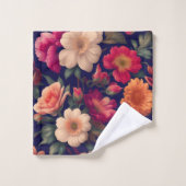 Een behang met een bloemmotief bad handdoek (Wasdoekje)