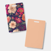 Een behang met een bloemmotief badge (Voor- en achterkant)
