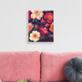 Een behang met een bloemmotief canvas afdruk (Insitu (Woonkamer))