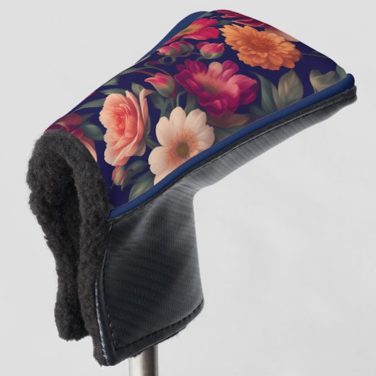 Een behang met een bloemmotief golfheadcover (3/4 voorkant)