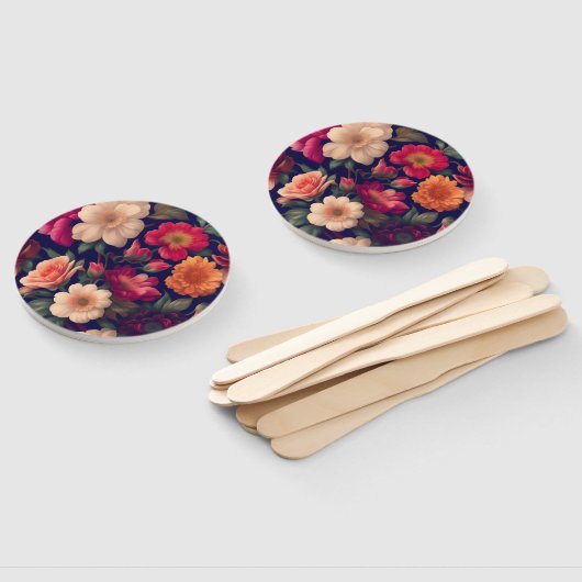 Een behang met een bloemmotief handwaaier (Niet-gemonteerd)