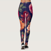 Een behang met een bloemmotief leggings (Achterkant)