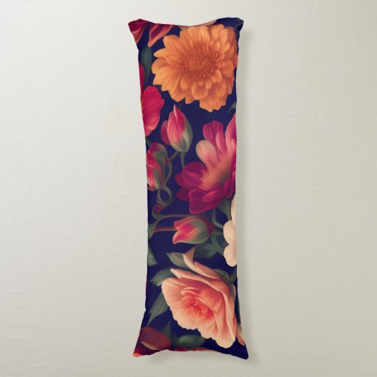 Een behang met een bloemmotief lichaamskussen (Voorkant Verticaal)