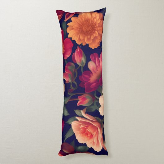 Een behang met een bloemmotief lichaamskussen (Achterkant (Verticaal))