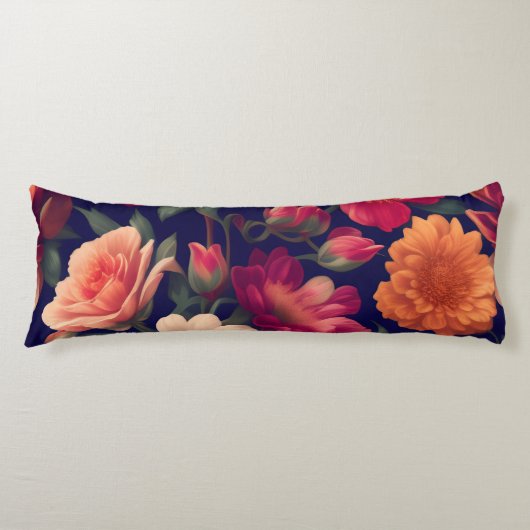 Een behang met een bloemmotief lichaamskussen (Voorkant)