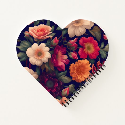 Een behang met een bloemmotief notitieboek (Achterkant)