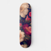 Een behang met een bloemmotief persoonlijk skateboard (Voorkant)